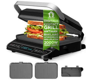 De TurboTronic TT-CG900 Slimme Digitale Contactgrill. 