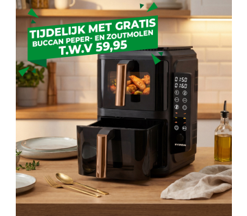 Hyundai Electronics EasyView Gestapelde Airfryer met actie