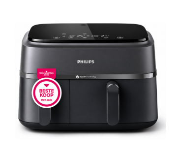 De Philips 3000-Serie XL Dubbele Airfryer volgens de consumenten bond de beste koop van maart 2025.