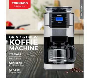 Tornado TCM-1025A Filter Koffiezetapparaat met Bonenmaler