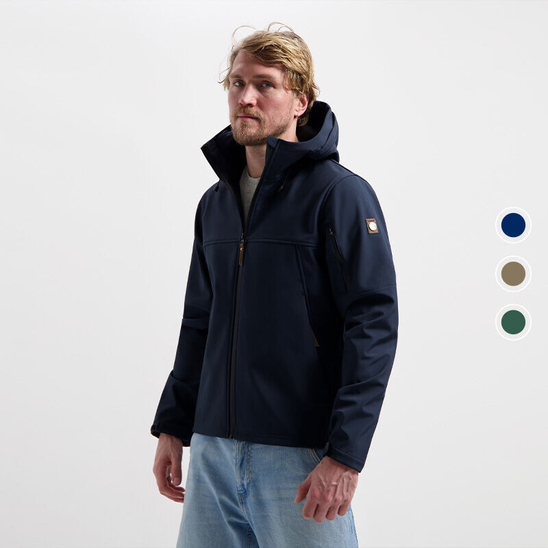 De Travelin' Softshell Herenjas Stian is verkrijgbaar in 3 verschillende kleuren. 