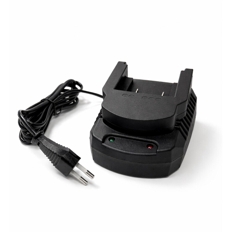 FlinQ 20V acculader met EU stekker productfoto op witte achtergrond