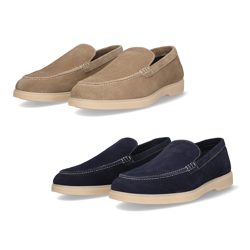 De McGregor Heren Loafer Lewis is verkrijgbaar in beige en marineblauw.