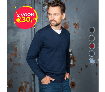 De Cappuccino Isidoro Pullover V-hals is verkrijgbaar in 5 kleuren.