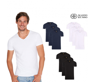 Het 3-Pack Mario Russo T-Shirts is verkrijgbaar in ronde of v-hals en in verschillende kleuren. 