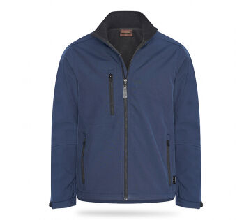 De Cappuccino Emilio Softshell Jas in de kleur marineblauw. 