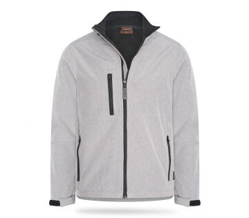 De Cappuccino Emilio Softshell Jas in de kleur grijs. 