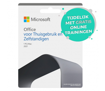 Het Microsoft Office 2021 incl. Trainingen is een digitale licentie welke goed is voor één Windows of Applecomputer. 