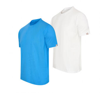 De 2-Pack Cappuccino Roma T-shirts in de kleur wit/blauw.