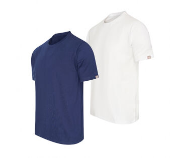 De 2-Pack Cappuccino Roma T-shirts in de kleur wit/marineblauw.