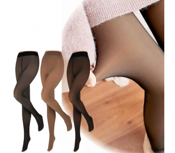 De Heat Essentials Gevoerde Fleece Panty in de drie verschillende kleuren zwart/huidskleur, bruin/huidskleur en grijs/huidskleur