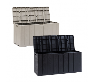 De Toomax Weersbestendige Opbergbox Bravo 270L is verkrijgbaar in 2 kleuren. De Toomax Weersbestendige Opbergbox Bravo 270L is verkrijgbaar in 2 kleuren.
