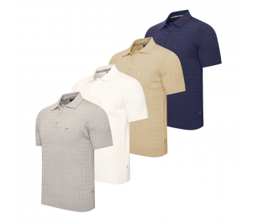 Cappuccino Gebreide Polo Caorle in alle kleuren.