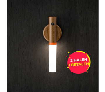 De Nexxt Draadloze Motion Sensor LED Lamp in de kleur donkerhout. 