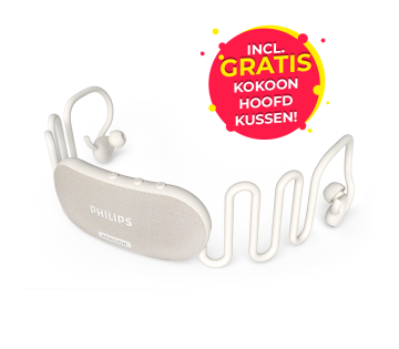 De Philips Slaaphoofdtelefoon met Kokoon-app incl. GRATIS Kokoon Hoofdkussen.
