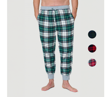 American Flannel Heren Flanellen Pyjamabroek Jogger in verschillende kleuren en patronen.