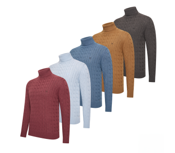 Cappuccino Kabeltrui met Col Aosta in vijf verschillende kleuren.