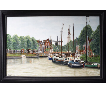 Friese steden op doek in Eanjum