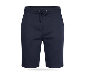 De Cappuccino Fleece Short in de kleur navy. 