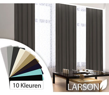 De Luxe Verduisterende Gordijnen van Larson zijn verkrijgbaar in 10 verschillende kleuren.