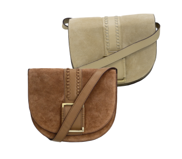 DSTRCT Suède Dames Schoudertas in twee verschillende kleuren.