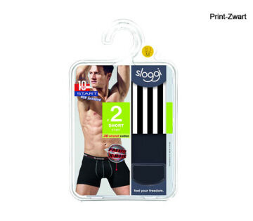 6-Pack Sloggi Men Start Short -Print-Zwart-M