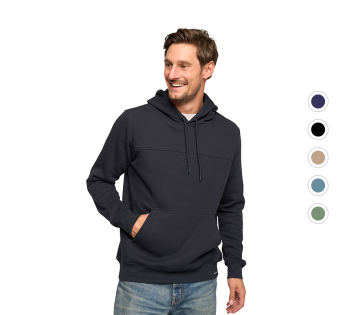 Mario Russo Torino Hoodie navy – moderne heren hoodie met buidelzak en capuchon, verkrijgbaar in meerdere kleuren.