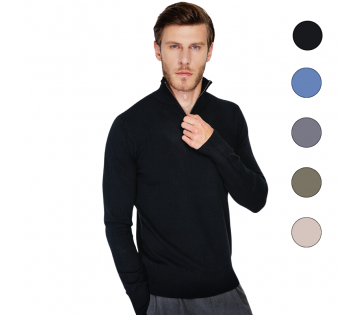 William de Faye Heren Trui 1/4 Rits met Kasjmier