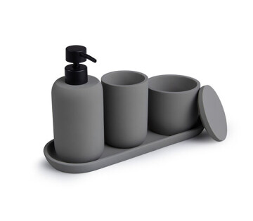 Lifa Living Luxe 4-delige Zeepset in Mat Grijs