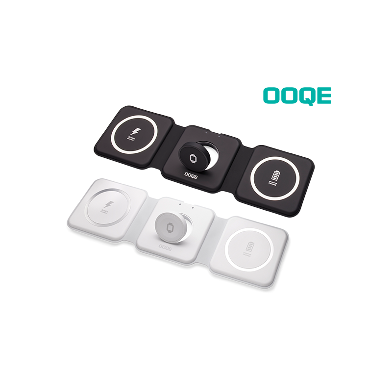 De OOQE QCharge Pro Draadloze Oplader is verkrijgbaar in het zwart en wit.