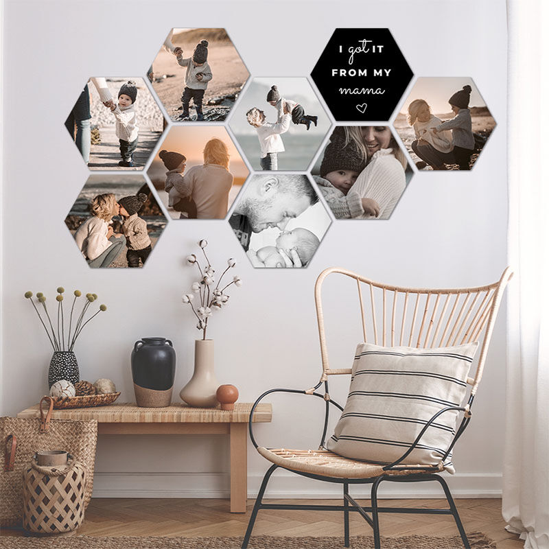 Met de Canvas Company Foto's op Hexagon Voucher kun je een unieke fotocollage creëren. 