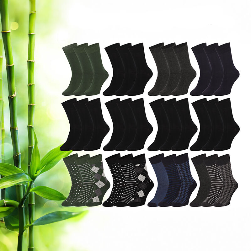 De 12-Pack Bamboo Elements Luxe Sokken zijn verkrijgbaar in verschillende kleuren. De 12-Pack Bamboo Elements Luxe Sokken zijn verkrijgbaar in verschillende kleuren.