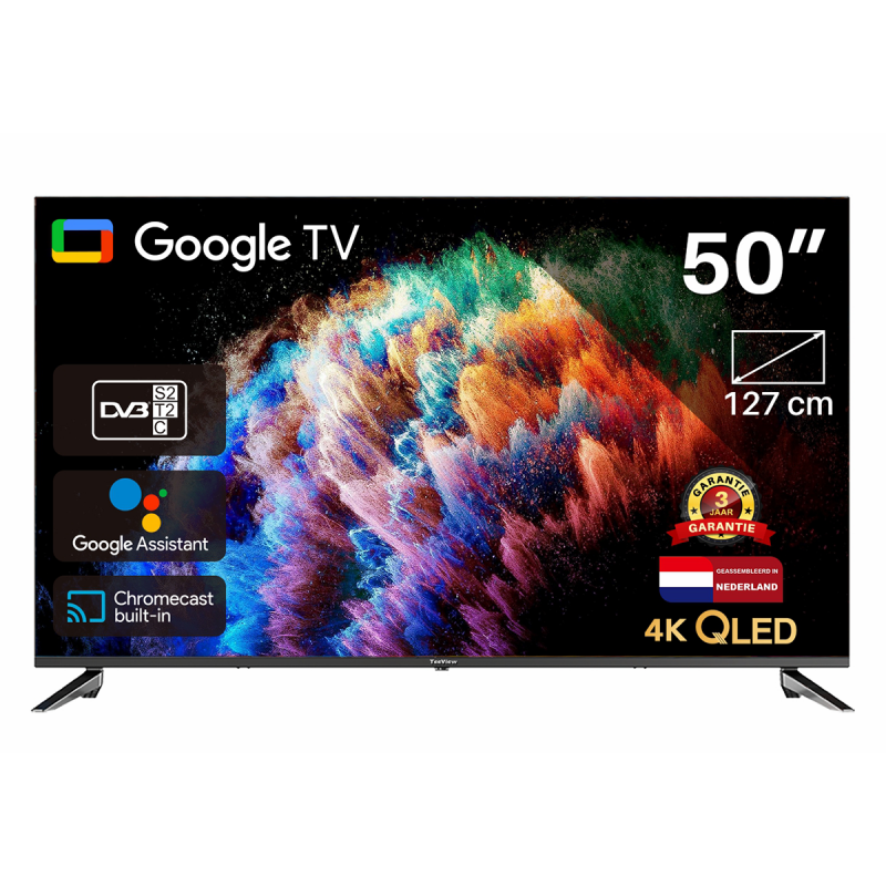 TeeView TV50QQG-EU 50 inch 4K QLED TV met functies. TeeView TV50QQG-EU 50 inch 4K QLED TV met functies.