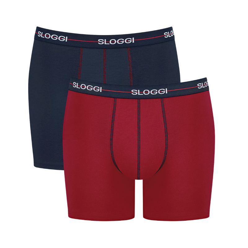 2-Pack Sloggi Men Start Herenondergoed-Short-Blauw/Rood