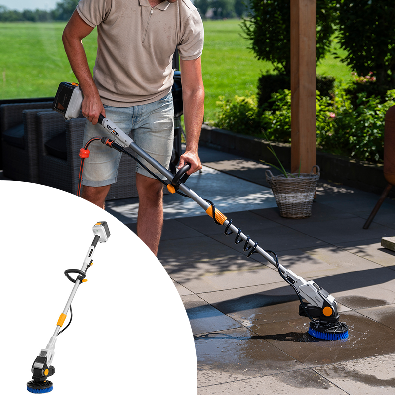 De Batavia 18V Twin Brush® Brushless Reinigingsborstel. De Batavia 18V Twin Brush® Brushless Reinigingsborstel.
