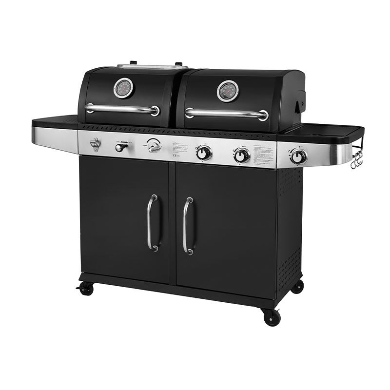 De SUMM Magnus Hybride Barbecue Gas & Houtskool. De SUMM Magnus Hybride Barbecue Gas & Houtskool.