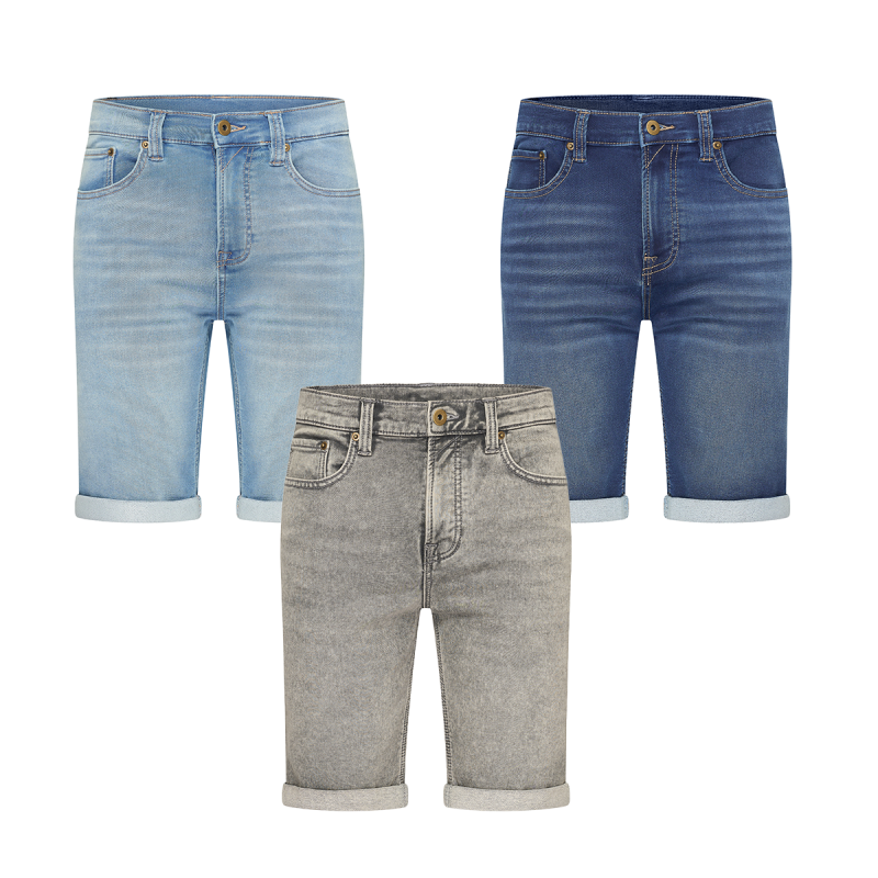 De Mario Russo Denim Short Stretch in de 3 kleuren. De Mario Russo Denim Short Stretch in de 3 kleuren.
