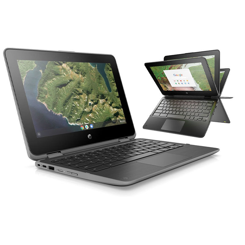 De Refurbished HP Chromebook x360 is te gebruiken als laptop en tablet. De Refurbished HP Chromebook x360 is te gebruiken als laptop en tablet.