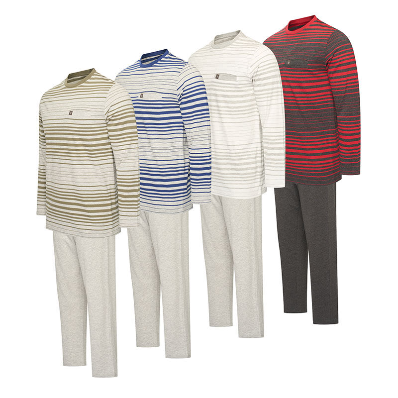 De Cappuccino Katoenen Herenpyjama Siena is verkrijgbaar in 4 verschillende kleuren. De Cappuccino Katoenen Herenpyjama Siena is verkrijgbaar in 4 verschillende kleuren.