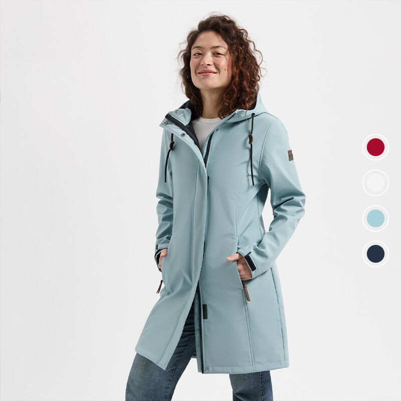 De Travelin' Softshell Dames Jas Erika is verkrijgbaar in 4 verschillende kleuren. 