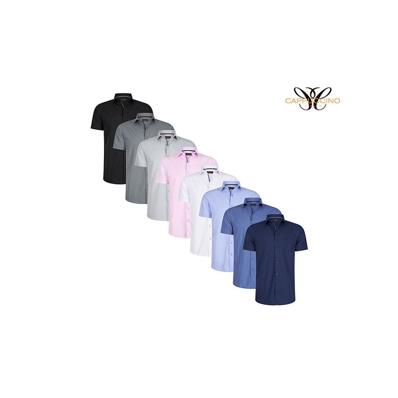 De Cappuccino Overhemd Basic Korte Mouw is verkrijgbaar in 8 kleuren.