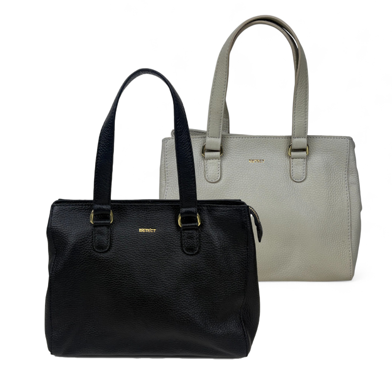 DSTRCT Lederen Dames Schoudertas in twee verschillende kleuren.