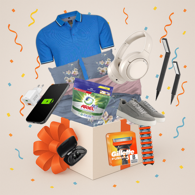 De Verassingsbox bevat een assortiment aan producten, met een waarde van wel € 200,-. De Verassingsbox bevat een assortiment aan producten, met een waarde van wel € 200,-.