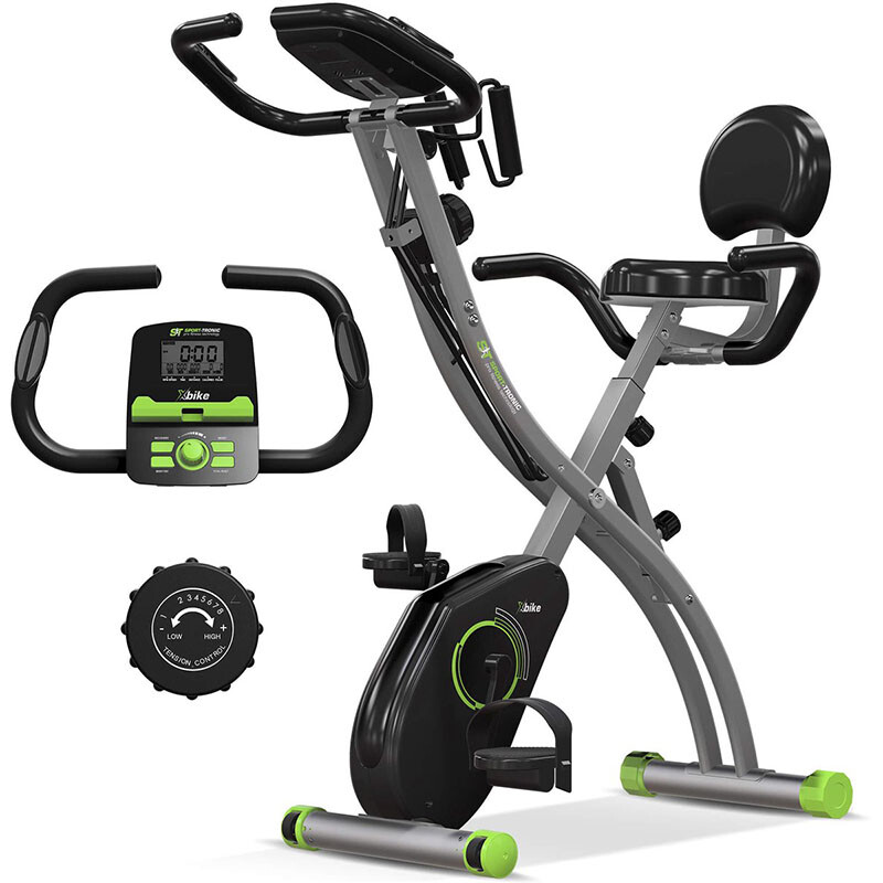 SportTronic X6 hometrainer in groen met magnetische weerstand en inklapbaar frame