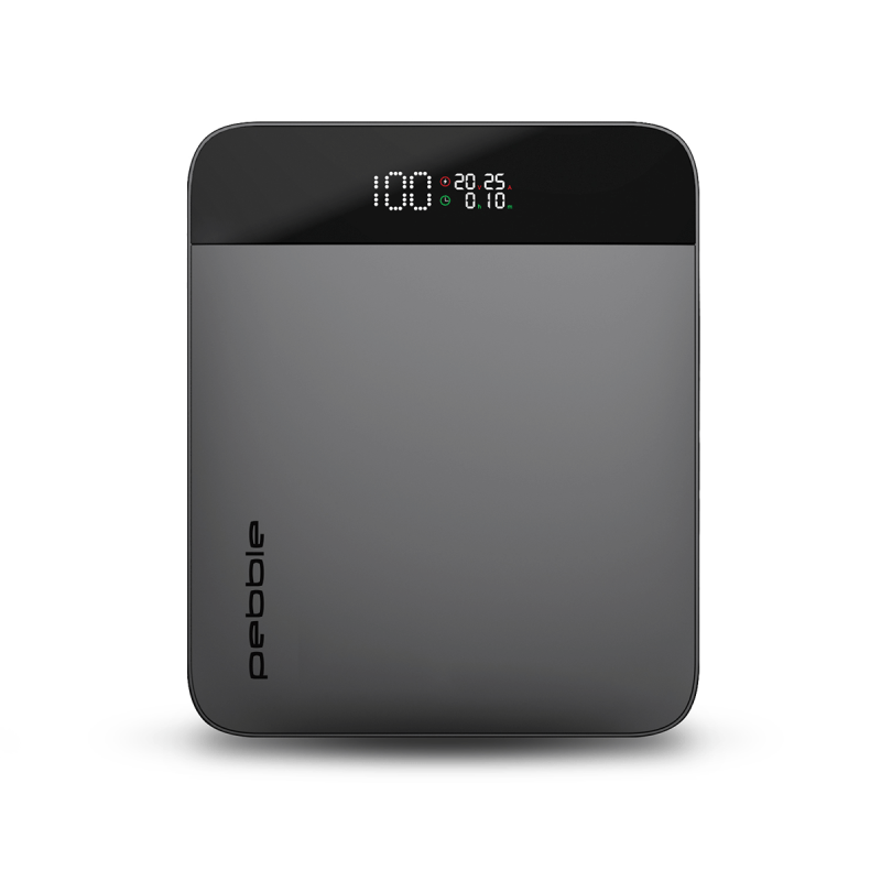 Veho Pebble PQ20 Digitale Powerbank met bovenaanzicht.
