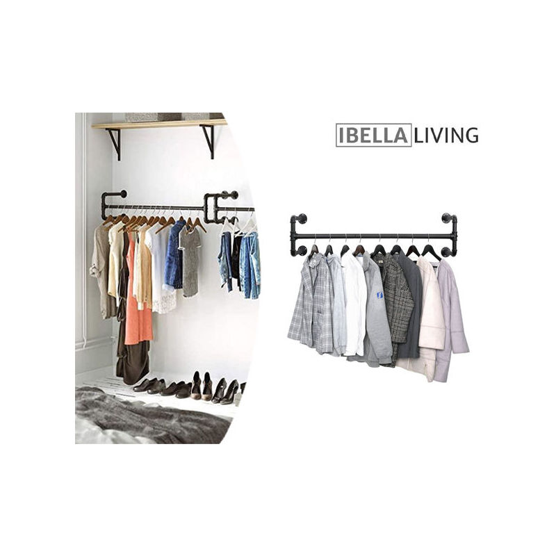 De Set van 2 iBella Living Kledingstangen zijn gemaakt van metalen stangen en passen in iedere ruimte. 