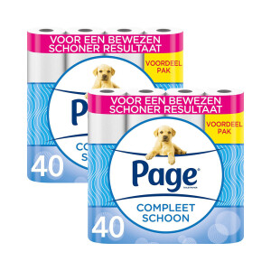Page Compleet Schoon toiletpapier voordeelverpakking met 2x 40 rollen.